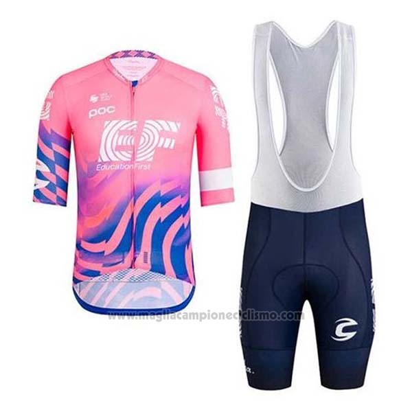 2020 Abbigliamento Ciclismo EF Education First Rosa Manica Corta e Salopette